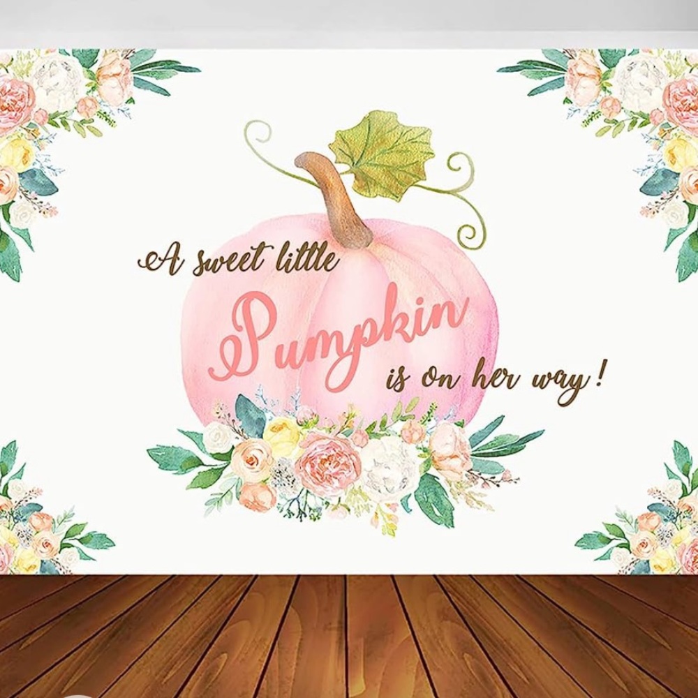 Baby girl fall shower backdrop